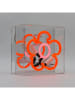 LOCOMOCEAN LED-Leuchtbox ''Daisy'' in Orange/ Pink - (B)16 x (H)16 x (T)9 cm