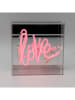 LOCOMOCEAN LED-Leuchtbox ''Love'' in Pink - (B)16 x (H)16 x (T)9 cm