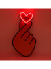 LOCOMOCEAN Led-kurkbord ''Finger Heart'' rood/lichtbruin - (L)44,7 x (B)45,3 cm