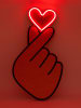 LOCOMOCEAN Led-kurkbord ''Finger Heart'' rood/lichtbruin - (L)44,7 x (B)45,3 cm