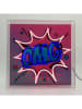 LOCOMOCEAN LED-Leuchtbox ''OMG'' in Pink/ Blau - (B)35 x (H)35 x (T)10,5 cm
