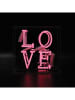 LOCOMOCEAN Led-lichtbox ''Love'' roze - (B)25 x (H)25 x (D)10,5 cm