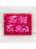 LOCOMOCEAN LED-Leuchtbox ''La Vie En Rose'' in Pink - (B)40 x (H)30 x (T)10,5 cm