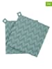 RIG-TIG 2-delige set: pannenlappen "Hold on" groen - (L)20,5 x (B)20,5 cm
