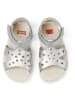 Camper Leren sandalen zilverkleurig