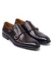 British Passport Leder-Monkstraps in Braun