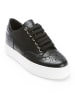 British Passport Leder-Sneakers in Schwarz