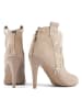 loft37 Skórzane botki "Head Over Heels" w kolorze beżowym