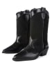 loft37 Leder-Cowboy-Boots in Schwarz