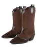 loft37 Leder-Cowboy-Boots in Braun