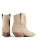 loft37 Skórzane kowbojki w kolorze beżowym