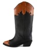 loft37 Leder-Cowboystiefel in Schwarz/ Hellbraun