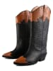 loft37 Leder-Cowboystiefel in Schwarz/ Hellbraun