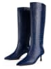 l37 Leren laarzen donkerblauw