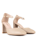 loft37 Leder-Spangenpumps in Beige