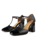 loft37 Leder-Spangenpumps in Schwarz