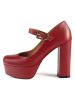 l37 Leder-Spangenpumps in Rot