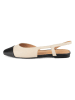 loft37 Leder-Slingballerinas in Beige/ Schwarz