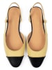 loft37 Leder-Slingballerinas in Gelb/ Schwarz