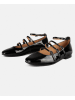 loft37 Leder-Spangenballerinas "Cheers" in Schwarz