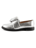 loft37 Skórzane mokasyny "Cross The Line" w kolorze srebrnym