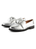 loft37 Skórzane mokasyny "Cross The Line" w kolorze srebrnym
