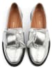 loft37 Leder-Mokassins "Cross The Line" in Silber