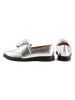 loft37 Leder-Mokassins "Cross The Line" in Silber