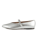 loft37 Leder-Spangenballerinas in Silber