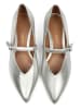 loft37 Leder-Spangenballerinas in Silber