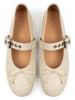 loft37 Leder-Spangenballerinas in Beige
