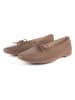 loft37 Skórzane baleriny w kolorze jasnobrązowym