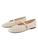 loft37 Skórzane baleriny w kolorze beżowym