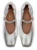 loft37 Leder-Spangenballerinas in Silber