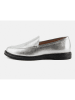 loft37 Leder-Slipper "Cross The Line" in Silber