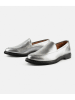 loft37 Skórzane slippersy "Cross The Line" w kolorze srebrnym