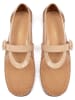loft37 Skórzane baleriny w kolorze beżowym