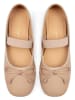 loft37 Skórzane baleriny "Under Paris Sky" w kolorze beżowym z paskiem