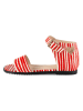 loft37 Leder-Sandalen in Creme/ Rot