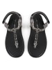 loft37 Leder-Zehensandalen in Silber/ Schwarz
