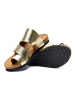 Comfortfusse Leren teenslippers goudkleurig