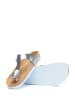 Comfortfusse Leren teenslippers zilverkleurig