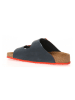 Comfortfusse Leren slippers donkerblauw/rood