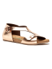 Comfortfusse Leren sandalen roségoudkleurig