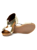 Comfortfusse Leren sandalen goudkleurig