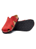 Comfortfusse Leren clogs rood