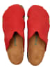 Comfortfusse Leren clogs rood