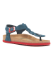 Comfortfusse Leren teensandalen blauw/rood