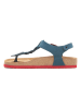 Comfortfusse Leren teensandalen blauw/rood