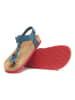 Comfortfusse Leren teensandalen blauw/rood